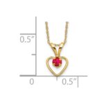 14k Madi K 3mm Ruby Heart Birthstone Necklace - Image 3