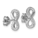 Sterling Silver Rhodium-Plated Polished Blue Crystal Eternity Post Earrings - Image 4