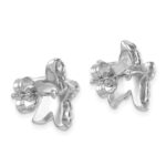Sterling Silver Rhodium-plated Polished White Crystal Starfish Post Earrings - Image 4