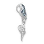 Sterling Silver Rhodium-Plated Polished Crystal Mermaid Tail Chain Slide - Image 2