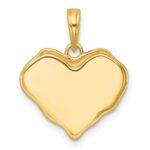 14k with White Rhodium Polished And Brushed Butterfly and Flowers In Wavy Heart Pendant - Image 3