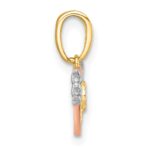 14k with White Rhodium and Rose-tone Heart With Wings Charm - Image 2