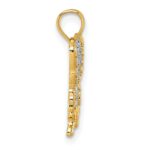 14k and Rhodium Diamond-cut Polished Cut-out Butterfly Pendant - Image 2