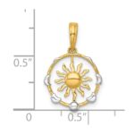14k with White Rhodium Polished Sun With Moon Cycle Charm - Image 4