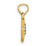 14k Polished Lab Created Blue Spinel and CZ Evil Eye Charm Pendant - Image 2