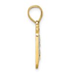 14k Polished with Rhodium Diamond-cut 100 Dollar Bill Pendant - Image 2