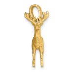 14k Polished 3-D Reindeer Charm - Image 2