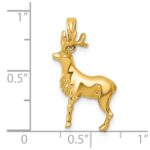 14k Polished 3-D Reindeer Charm - Image 5