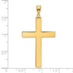 14k Polished Hollow Latin Cross Pendant - Image 4