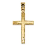 14k Polished Diamond-cut Fancy Latin Cross Pendant - Image 3