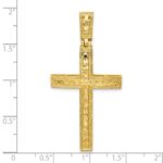 14k Polished Diamond-cut Fancy Latin Cross Pendant - Image 4