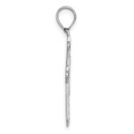 14k Polished White Gold Diamond-cut Fancy Budded Cross Pendant - Image 2