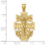 14k Polished and Textured Cara Vaca Crucifix Pendant - Image 4