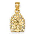 14k Polished CZ Our Lady of Guadalupe Charm Pendant - Image 3