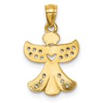 14k Polished CZ Angel with Open Heart Pendant - Image 3