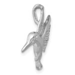 14k White Gold Polished Open-Backed Hummingbird Chain Slide - Image 2