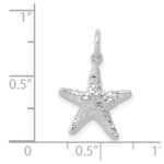 14K White Gold Polished 3-D Starfish Pendant - Image 4