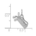 14k White Gold Solid Polished 3-D Golf Bag with Clubs Charm - Image 4