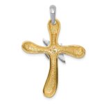 14k Two-tone Dove Cross Pendant - Image 4