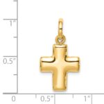 14k Puffed Cross Charm - Image 4
