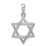 14k White Gold Star Of David Pendant
