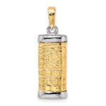 14K Two-Tone 3-D Mezuzah with Shin Pendant - Image 3
