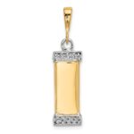 14K Two-Tone 3-D Mezuzah with Shin Pendant - Image 3