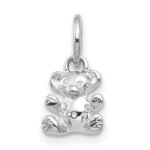 14k White Gold Teddy Bear Charm