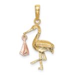 14k Two-tone Stork Pendant - Image 3