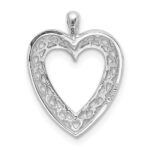 14K White Gold Cut-Out Heart Border Pendant - Image 3