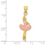 14k Pink Enameled Ballerina Pendant - Image 4