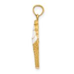 14k White Enameled Vanilla Ice Cream Cone Pendant - Image 2
