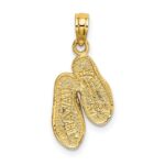 14k and White Rhodium 3-D HAWAII Double Flip-Flop Pendant - Image 3