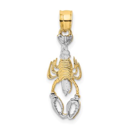 14K and White Rhodium Lobster Charm