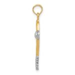 14k and White Rhodium Polished Tennis Racquet and Ball Pendant - Image 2