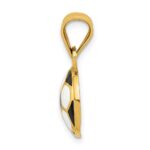 14k Black and White Enameled Domed Soccer Ball Pendant - Image 2