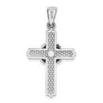 14k White Gold -X- Center Passion Cross Pendant - Image 4
