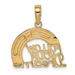 14k Two-tone with White Rhodium FOLLOW YOUR DREAMS Rainbow Charm - Image 4