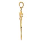 14k Two-tone Leaves with Flower Charm Holder Pendant - Image 2