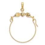 14k Two-tone Leaves with Flower Charm Holder Pendant - Image 3