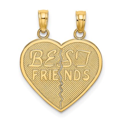 14k BEST FRIENDS 2-Piece Break-apart Heart Charm