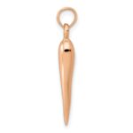 14k Rose Gold Medium 3-D Italian Horn Pendant - Image 2
