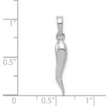 14k White Gold Medium 3-D Italian Horn Pendant - Image 4