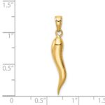 14k Large 3-D Italian Horn Pendant - Image 3