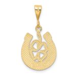 14k Clover in Horseshoe Pendant - Image 3