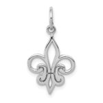 14k White Gold Fleur De Lis Charm