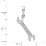 14k White Gold 3-D Wrench Pendant - Image 3