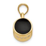 14K 3-D Black Enameled Coffee Cup Pendant - Image 2