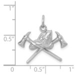 14k White Gold Fire Department Insignia Charm - Image 4