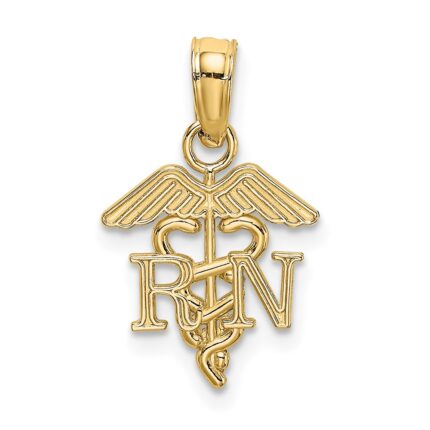 14K RN Registered Nurse Caduceus Charm